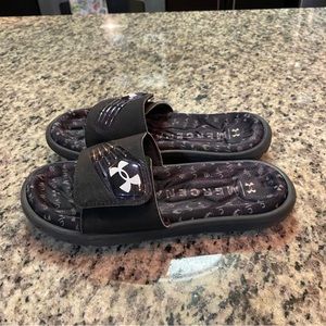 Under Armour Mercenary Youth Slides Sandals Black Purple Size 4Y